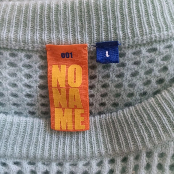 No Name 100% Cashmere Short Sleeve Sweater Lightweight Soft Knit Mint Green L - Picture 4 of 5
